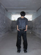 VINTAGE WASHED OVERSIZED HEAVYWEIGHT T‑SHIRT & SKELETON SCRIPTURE