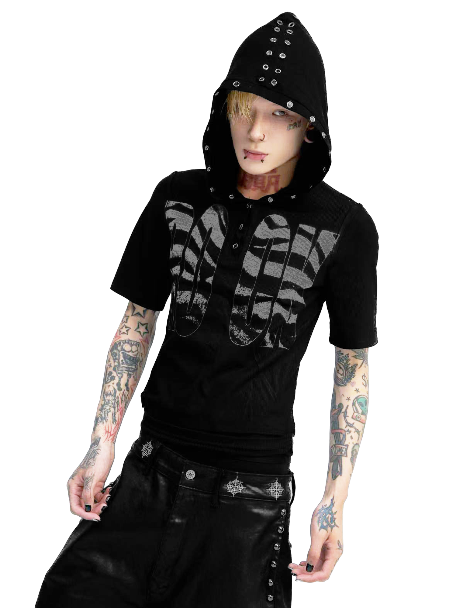DARK STYLE TIGER PRINT UNISEX HOODIE Secondary image