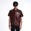 DARK PATCHWORK COLLARED LEATHER T-SHIRT