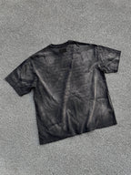 VINTAGE WASHED OVERSIZED HEAVYWEIGHT T‑SHIRT & SKELETON SCRIPTURE
