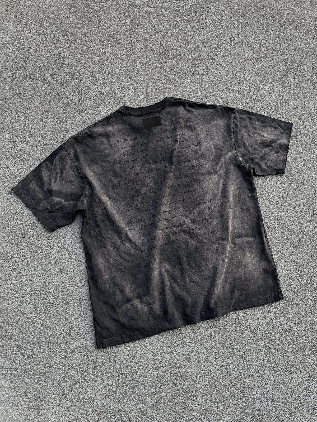 VINTAGE WASHED OVERSIZED HEAVYWEIGHT T‑SHIRT & SKELETON SCRIPTURE