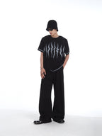 MEN'S RIVET WAVE PATTERN CASUAL COOL STREETWEAR T-SHIRT SET
