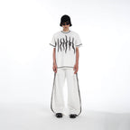 MEN'S RIVET WAVE PATTERN CASUAL COOL STREETWEAR T-SHIRT SET