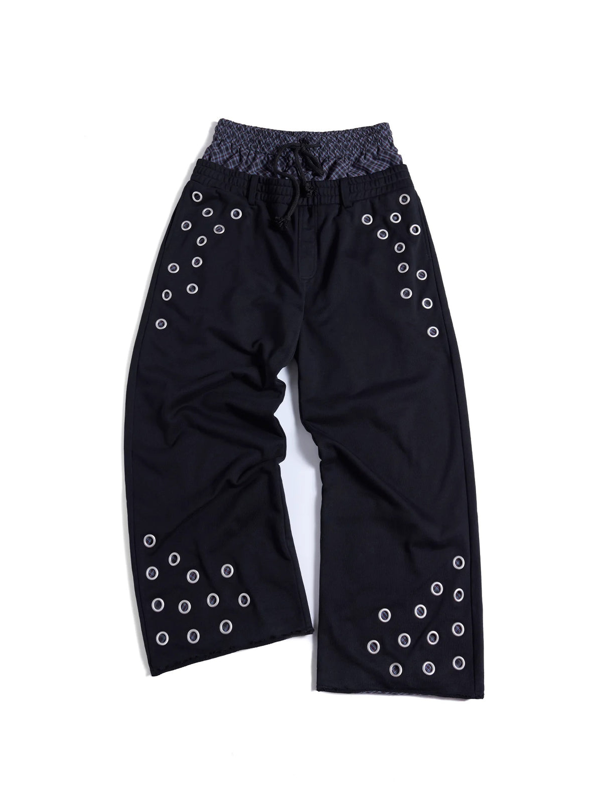 Functional adjustable-strap details define these baggy parachute pants. Lightweight smooth fabric and voluminous wide legs create dynamic silhouette for trendy techwear streetwear aesthetic.