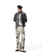 These alternative fashion slim dyed denim pants come with rich deep dyeing and tailored slim cut, perfect for dark alternative outfit layering.