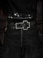 DISTRESSED CROSS DOUBLE‑LAYER COWHIDE BELT