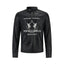 Chained decor punk edgy casual wear, stylish chain accents embody bold punk charm.