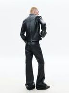 Decay-wash punk zip-up hoodie with faded worn texture, bold punk character, perfect for layered underground street fits.