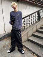 Relaxed dropped-crotch design shapes these loose comfy joggers. Soft lightweight fabric and roomy leg cut offer unrestricted movement for casual everyday streetwear looks.