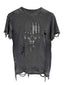 Dust-wash vintage oversized graphic tee adopts muted dust faded wash craft with retro vintage printed graphics.