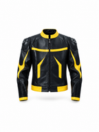 TECHWEAR SHOULDER‑GUARD RACING LEATHER JACKET CASUAL OUTERWEAR