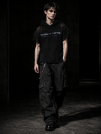 Faded navy classic street denim pant, vintage washed tone brings timeless vibe.
