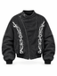 Frayed edge street windbreaker has raw frayed trim and lightweight shell fabric for rugged urban streetwear flair.
