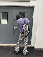 These goth casual slouchy loose trousers feature a relaxed dropped fit for dark everyday outfits.