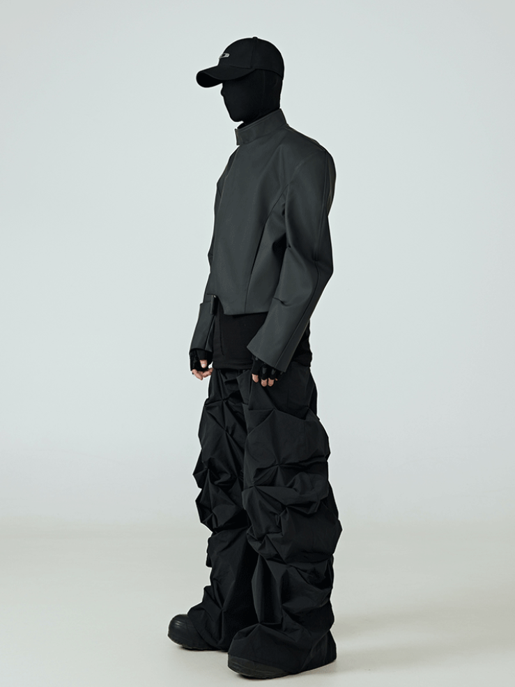 This gothic spliced panel street hoodie adopts artistic spliced panels and moody dark tones, creating dramatic layered looks for goth alternative streetwear.