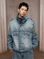 Hiphop baggy denim pant with double-knee reinforcement delivers loose retro hip-hop silhouette and heavy-duty street construction.