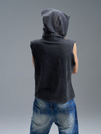 unique hollow cutouts shape this cropped edgy youth top, delivering sharp alternative vibes for trendy street daily styling.