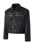 Layered stitch boxy street coat with stacked stitching accents and a structured square silhouette, bringing tactile handworked detail and sharp underground street character to layered fits.
