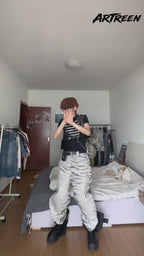 3D PRINTED WHITE TIGER WAXED JEANS