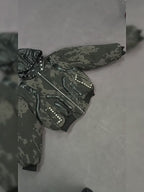 HEAVYWEIGHT CAMO RIVET HOODED BOMBER JACKET