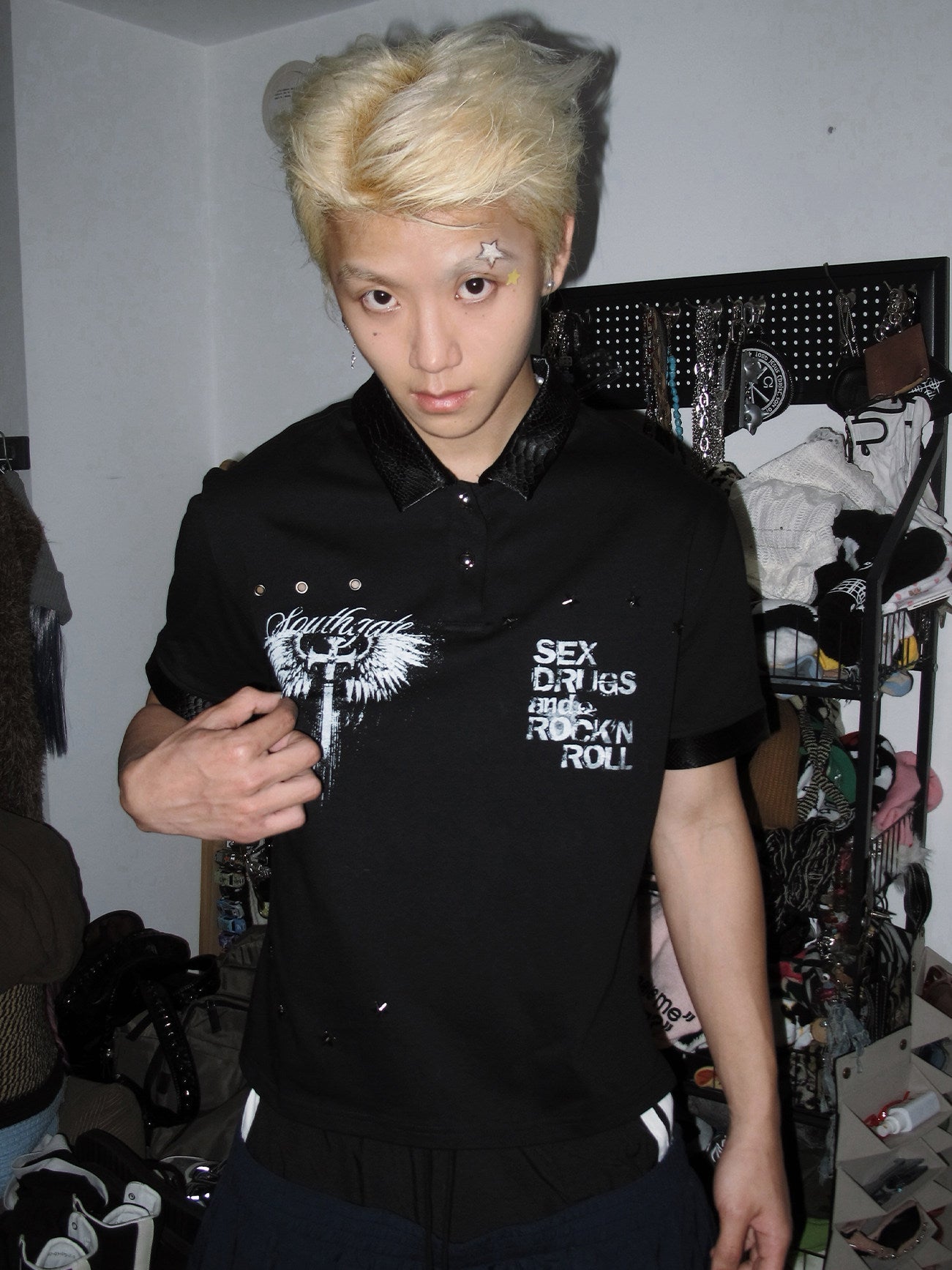 MEN'S DARK ROCK COOL RETRO POLO T-SHIRT Secondary image