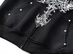 Retro denim worn street jacket, vintage worn wash creates classic aged texture.
