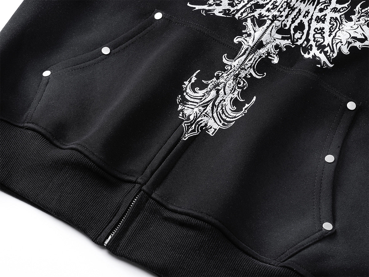 Retro denim worn street jacket, vintage worn wash creates classic aged texture.
