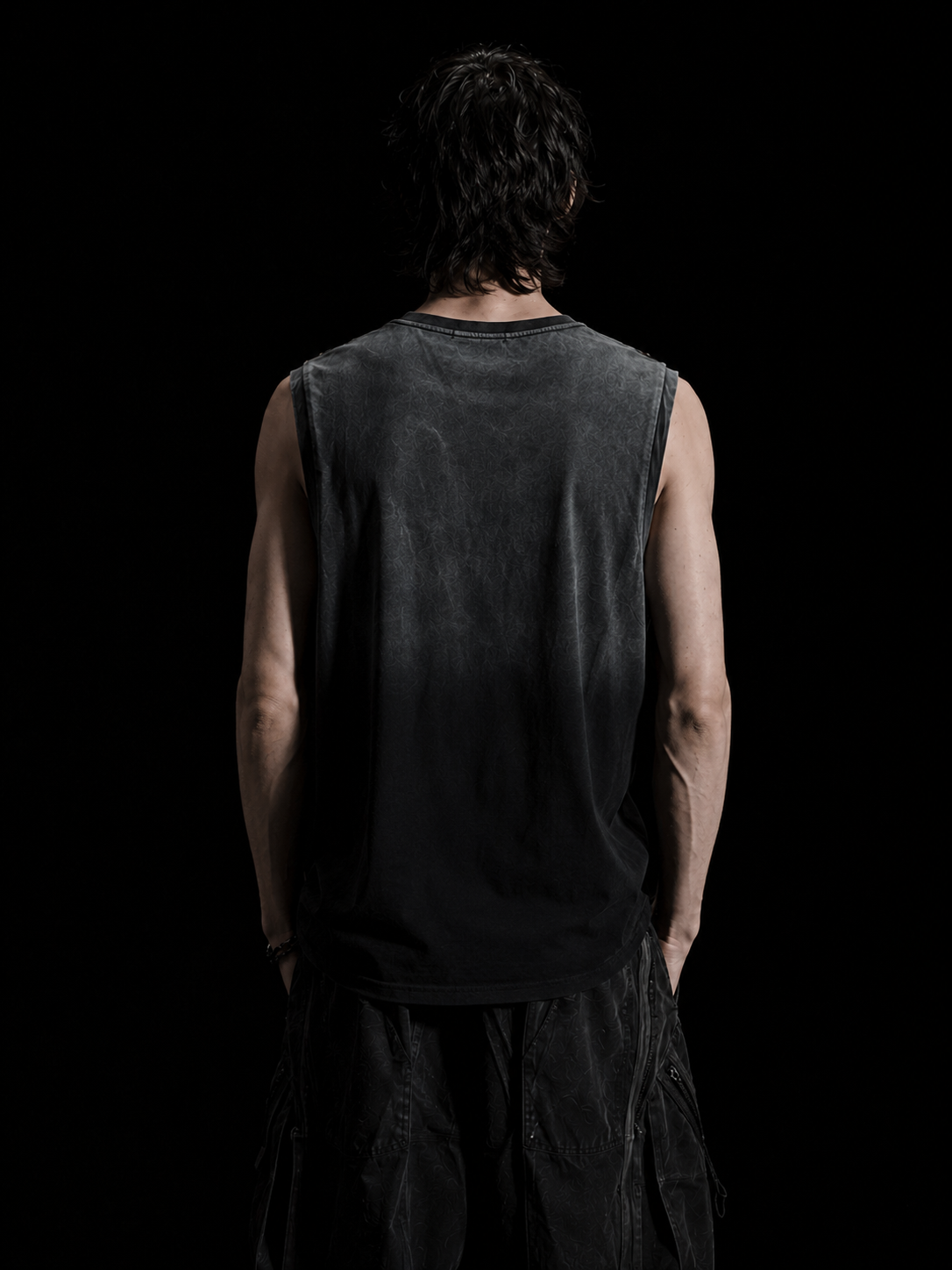 MEN'S VEST RETRO TRENDY STREETWEAR WASHED TANK TOP Secondary image