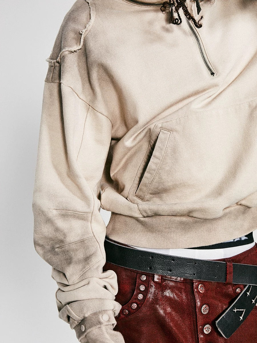 Slub-fabric street baggy sweatpants adopt textured slub fabric and loose baggy silhouette, delivering casual tactile detail and laid-back urban streetwear vibe.