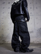 Wideleg pants retro street fashion, vintage wide-leg silhouette with classic retro street aesthetic.